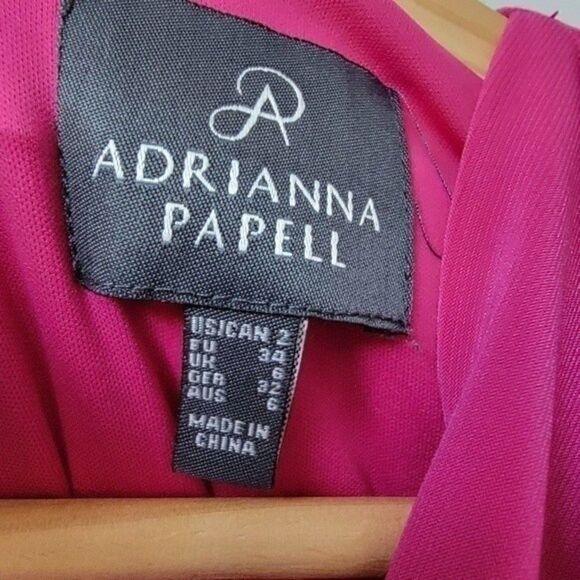 ADRIANNA PAPEL Side Ruched Detail Barbie Pink Color Shift Dress Size 2 - Picture 4 of 11